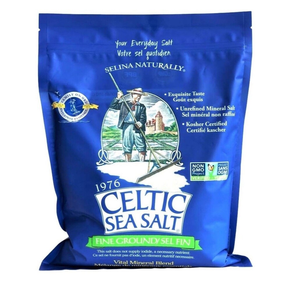 Celtic Sea Salt Fine Ground 5lb Bag of Nutritious Classic Sea Salt Sealed 80oz